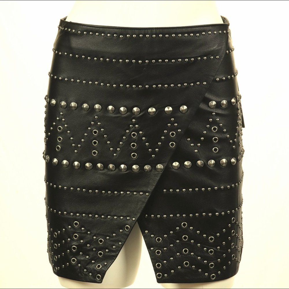 Runway NY Studded Leather Mini Skirt